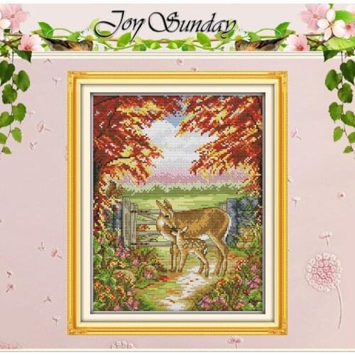 Warm Deer Patterns Counted Cross Stitch 11CT 14CT Cross Stitch Set Wholesale Animals Cross-stitch Kit Embroidery Needlework