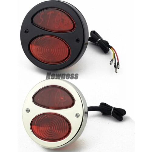 Universal Red Motorcycle "STOP" Tail Light For Harley Cafe Racer Chopper Bobber lamp Vintage Rear Stop Lamp Brake Light Custom