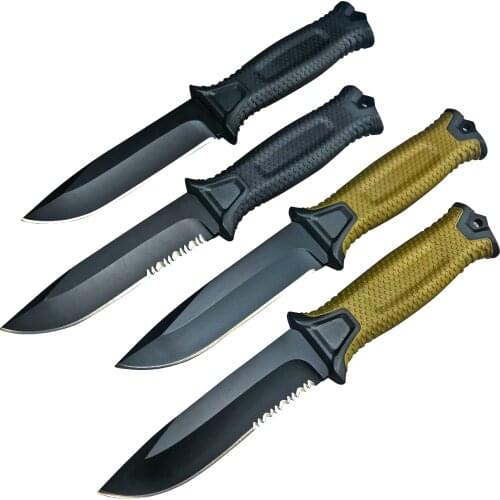 DuoClang Military Titanium Fixed Blade Knife Wild Survival Self-defense Tools Knife with Tactical Sheath
