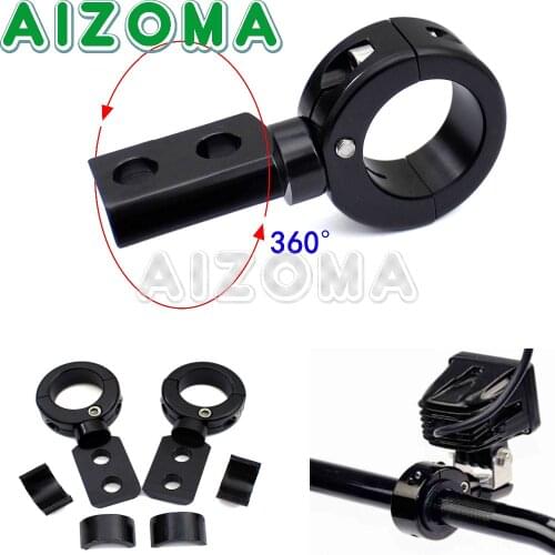 Motorcycle 22/25mm Fog Light Clamps Universal Adjustable 1-1/4" 1" 7/8" Spotlight Bar Tube Mounting Bracket for Honda Yamaha BMW
