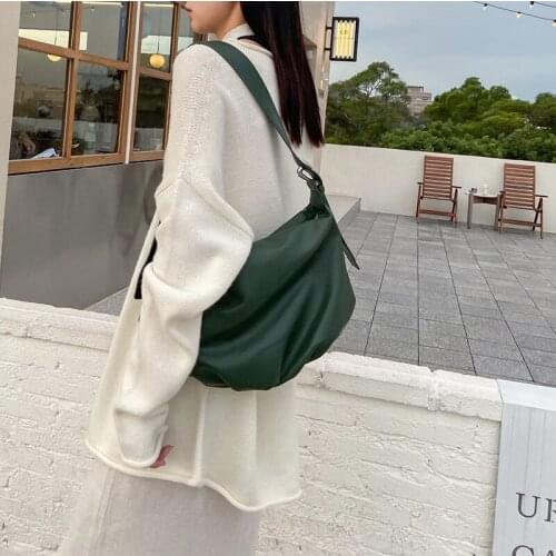 Fashion Casual Women Shoulder Bags PU Leather Female Cloud Bag Large Capacity Crossbody Messenger Bag Soft Tote Handbag