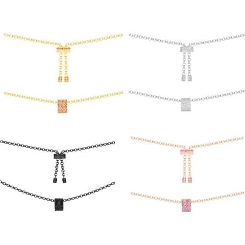 SLJELY Luxury Brand 925 Sterling Silver 4 Gold Color Pink Orange Black Zirconia Bague KALEIDOSCOPE Necklace Women Fine Jewelry