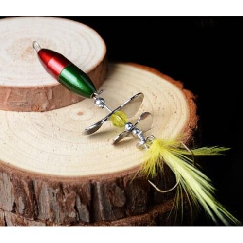 1pcs Rotating Spinner Sequins Fishing Lure 10g/7cm Wobbler Bait with Feather Fishing Tackle for Bass Trout Perch Pike