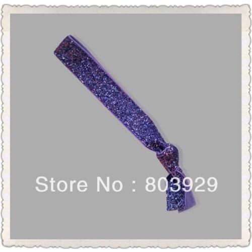 5/8" Elastic Lavender Glitter Ribbon Hair Ties
