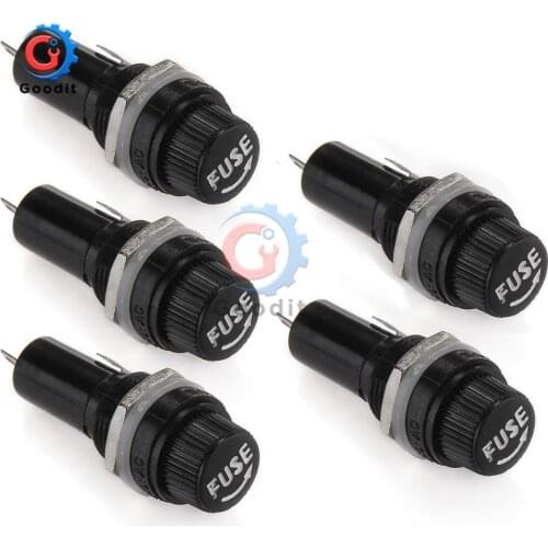5 pcs AC 250V 15A Electrical Insurance Tube Panel Mounted 5x20mm Fuse Holder For Radio Auto Stereo