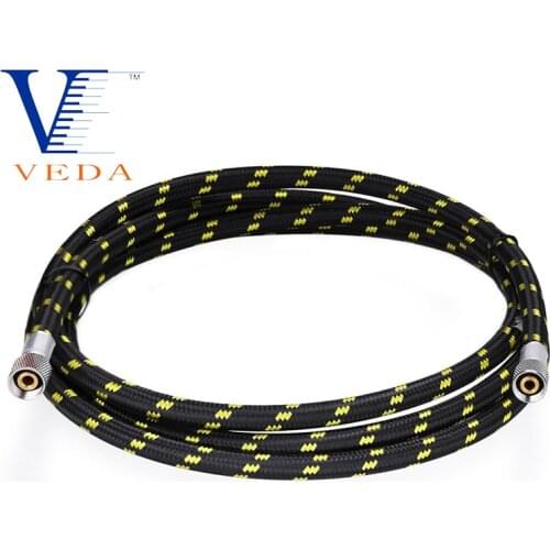 6 Foot Nylon Braided Airbrush Hose with 1/8" BSP Size Fittings Plus to 1/8" BSP Fitting Conversion Adapter Airbrush Accessories