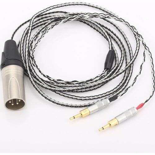 Audiocrast HC018 XLR 4pin Weave Cloth OD 5mm OCC Pure Silver Plated Headphone Cable For HD700 Audio Headphone Cable Wire