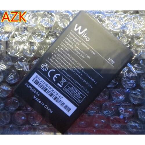 AZK New 3.8V 2000mah Replacement 3702 Battery for Wiko 3702 JERRY Phone battery