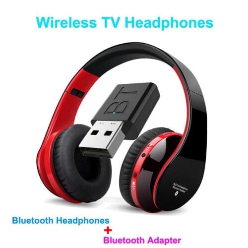 Bluetooth Headphones With Transmitter Receiver Wireless Earphone HiFi Stereo Music Headset TV Headphone For PC Computer Gaming