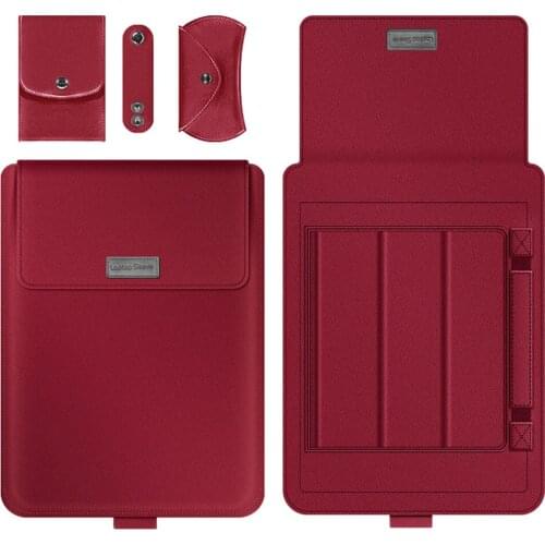 Cover Case Laptop Sleeve Mouse Bag Set PU Leather For 11 Inch To 15 Inch Notebook Waterproof 4pcs/set PU 4pcs 11-15'' Size Pouch
