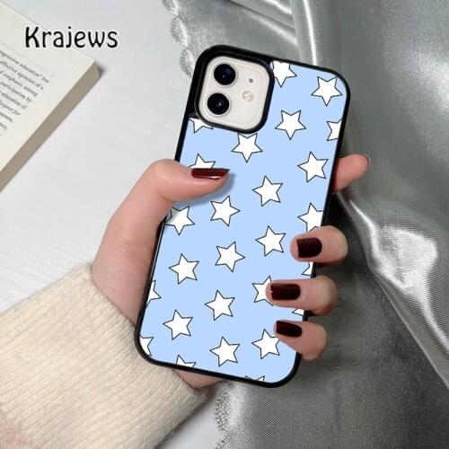 Krajews Blue Mini Stars coque Phone Case for iPhone 12 mini 5 6S 7 8 PLUS X XS XR 11 PRO MAX SE 2020 Back Cover Funda Shell
