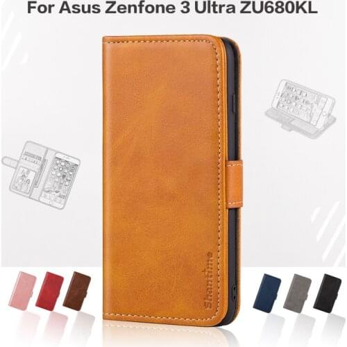 Flip Cover For Asus Zenfone 3 Ultra ZU680KL Business Case Leather Luxury With Magnet Wallet Case For Asus ZU680KL Phone Cover