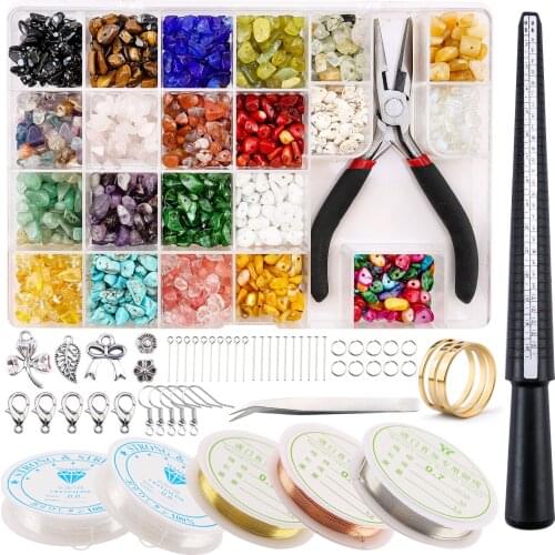 Gemstone Jewelry Making Kit Irregular Chips Stones Crushed Chunked Crystal Pieces Loose Beads for Jewelry Making Decor Crafts
