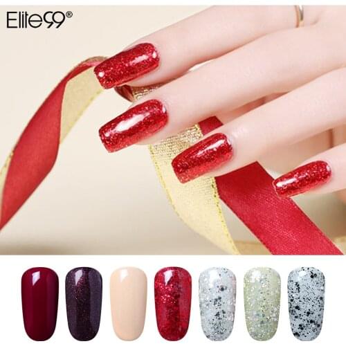 Elite99 8ml Gliter Color Nail Gel Polish Soak Off Bling Gel For Nail Art Manicure Gel Lacquer 241 Colors LED UV Gel Nail Polish
