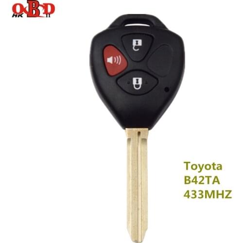 HKOBDII 3 Buttons Remote Car Key B42TA 433MHZ with G/H chip for Toyota