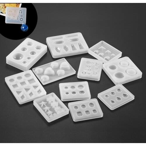 11 Style Resin Acrylic Resin Jewelry Tool Silicone Mold Mixed Style Silicone Casting Mold For DIY Jewelry Making Accessories