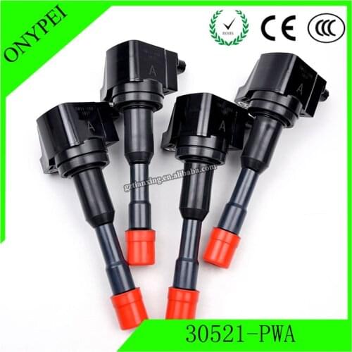 4pcs 30521-PWA CM11-108 Ignition Coil For Honda Civic Hybrid Sedan 1.3L L4 30521 PWA 003 CM11 108 30521PWA003 30521-PWA-003