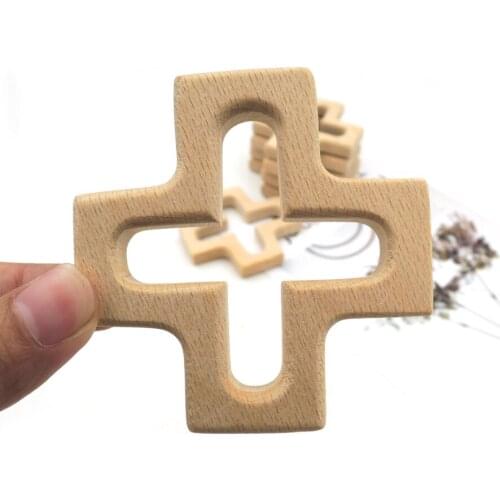 20PCS CROSS beech teether wood pendant for baby mother accessory Australian SGS SAFE SMOOTH BIG EA332