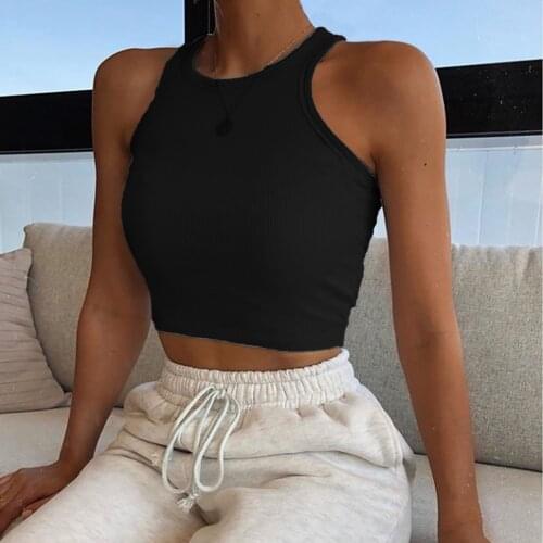 Summer Sexy Women Shirts O-neck Solid Top Female Slim Street Style Ladies Blouses And Tops Sleeveless New Streetwear Рубашки