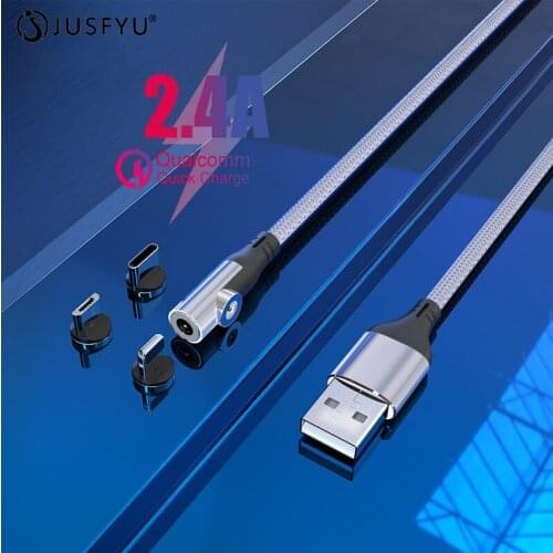 2.4A Magnetic line of force Micro USB Type C fast charger line For iPhone fast magnet charger cable For Samsung USB C adapter