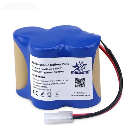 Melasta 4.8V 3800mAh NiMH Battery for Euro-Pro Shark V1700Z V1930 X1725QN VAC-V1930 X8905 Cordless Sweeper Vacuum Cleaner