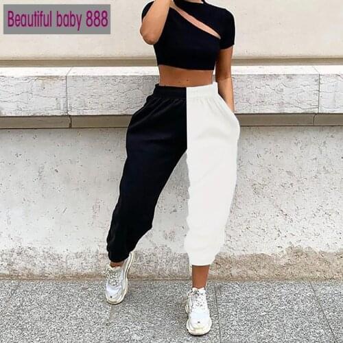 Meqeiss 2021New autumn women fitness casual pants solid full length harem pant high waist elastic pants sweatpants trousers