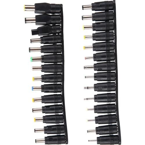 28PCS Multifunctional Notebook Laptop Power Supply Charger Adapter Connector DC 5.5 x 2.1mm female Universal Black Connector