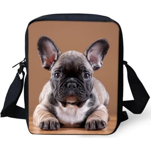 Fashion Women Messenger Bags Bulldogs Prints Pattern Shoulder Bags Cute Animal Girls Flaps Handbags Kids Mini Mochila