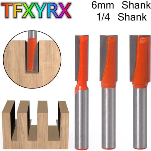 1/3pcs 6mm 1/4 Inch Shank Straight Flush Trim Router Bit Set Cleaning Bottom Milling Cutters for Wood Woodworking Tools Knife