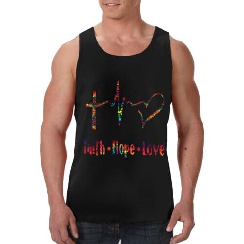 New gyms clothing bodybuilding tank top bodybuilder mens Faith Hope Love tops singlet sleeveless singlet men