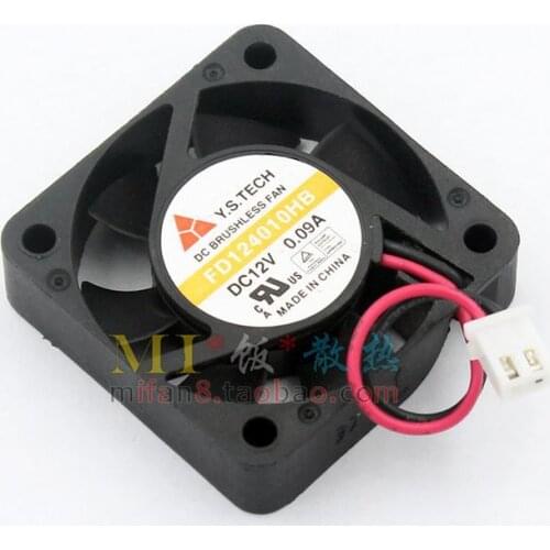 New Original Y.S.TECH 4010 12V 0.09A FD124010HB 2Wire Cooling Fan 40*40*10mm