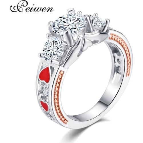 Кольца с кристаллами Peiwen China At AliExpress