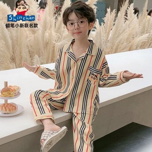 New 100% cotton childrens pajamas boys' long sleeve trousers childrens pajamas suit kids pajamas