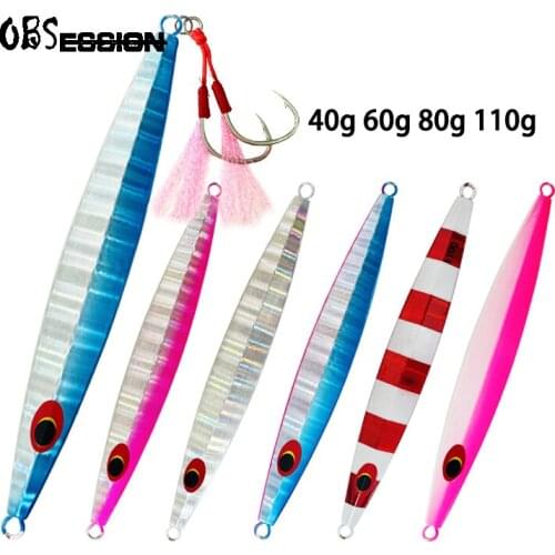 OBSESSION Slow Jigging lures 40g 60g 80g 1pcs Hard Lure Fishing Metal Jig SaltWater lead fish Ice Fishing bait accessories