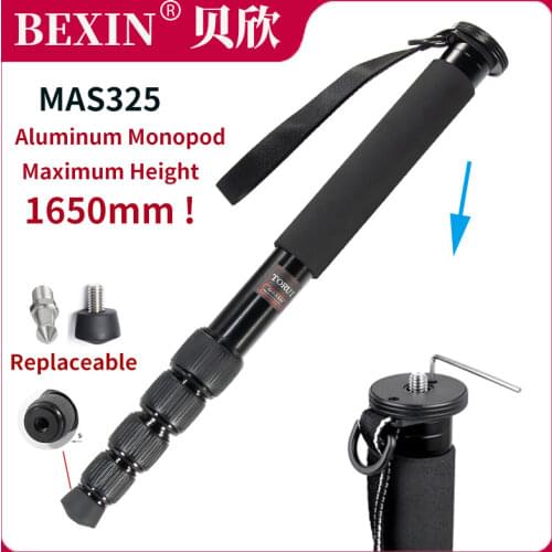 BEXIN MAS325 professional aluminum alloy monopod travel portable 5-section telescopic monopod for SLR camera smartphone