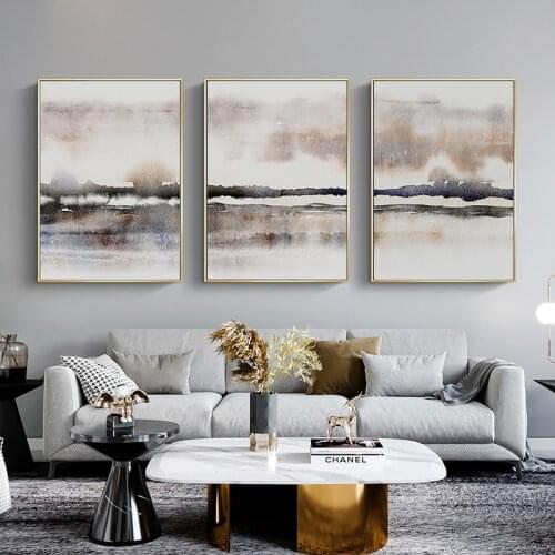 Simple Nordic abstract sea river poster living room canvas decorative painting bedroom mural print hanging picture