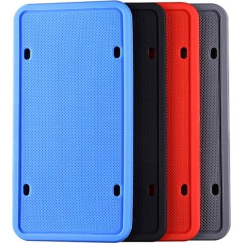 Rust Rattle-proof Silicone License Plate Frame Car Modification Weatherproof with Screw High-grade Sturdy Durable Auto