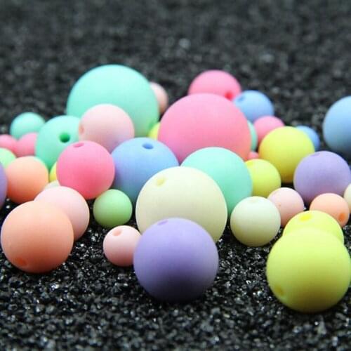 MHS.SUN Colorful Mixed Loose Acrylic Beads Chunky Round Beads For Necklace Bracelets DIY Jewelry DIY Making 6/8/10/14/16/18mm