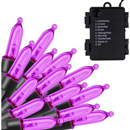 Blissun Christmas light, 50 green line light set, battery powered Christmas mini light string, with 8 modes, 16 foot about