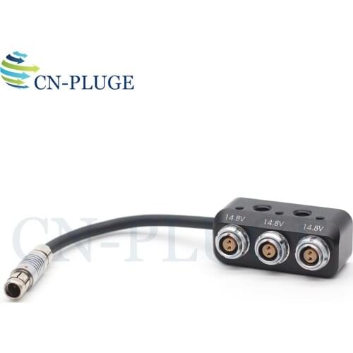 RS 3 pin Male to 0B 2 pin Female Hub Adapter Splitter for ARRI/RED/SONY Camera Power Supply Distributor, three way splitter