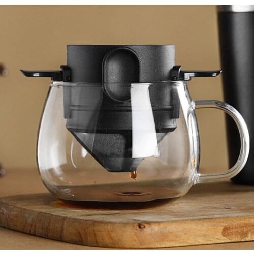 Foldable Reusable Coffee Filter Coffee Maker Mesh Holder Stainless Steel Machine for Kitchen Coffee Tools