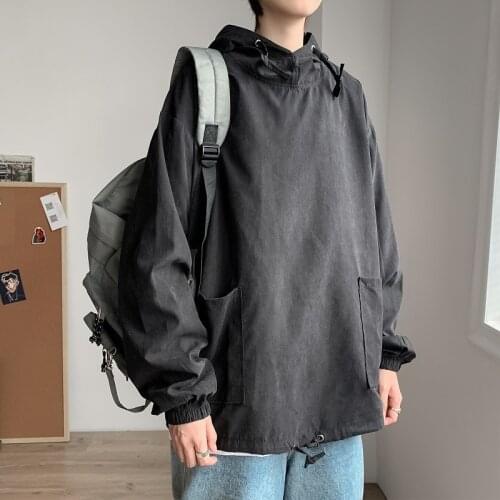 Hooded Japan Style Casual Hip Hop Autumn Thin Pockets Techwear Men Streetwear Hoodies Sweatshirts Coat Long Sleeve Pullover 2020
