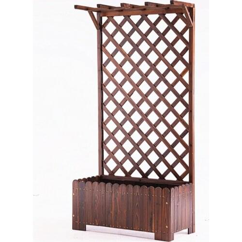 TT Antiseptic Wood Flower Box Fence Flower Pot Flower Rack Lattice Climbing Outdoor Fence Outdoor Courtyard Decoration