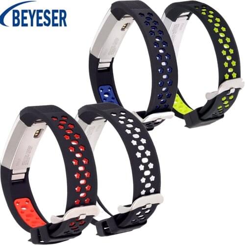 High Quality Fashion watchband two-color Silicone Straps For Fitbit Alta HR smart watch band For fitbit alta Bracelet Adjustable