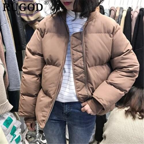 RUGOD Korean cotton coat women Elegant solid long sleeve thicken outwear female Fashion auturm winter warm padded coats 2019