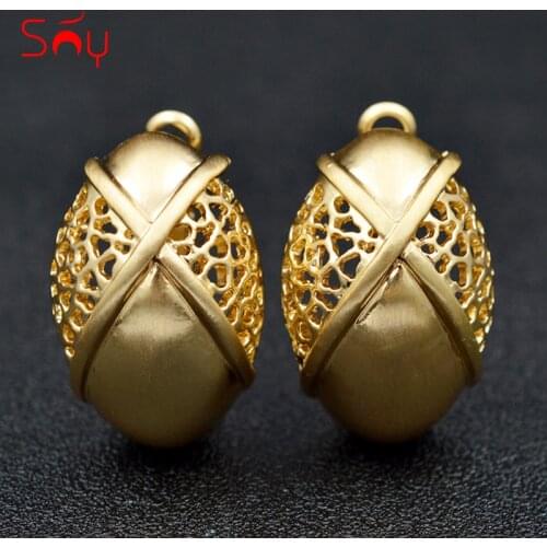 Sunny Jewelry Clip Earrings For Women Exquisite Jewelry Alloy Fashion Jewelry 2020 Round Hollow Out For Party Wedding Daily Gift