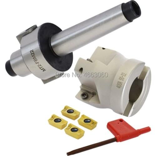 1set MT2 FMB22 + 400R right angle shoulder Face Mill Cutter 50mm + 4pcs APMT1604 Carbide Inserts with Wrench For Milling Tool