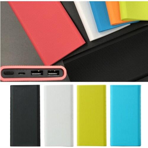 1PCs Silicone Protector Case Cover for Xiaomi Power Bank 2 10000MAh Dual USB Port Skin Sleeve for PLM09ZM Chargers Accessories