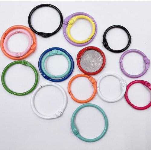 10Pcs/lot 25mm 30mm Colorful Painted Openable Round O Blank Buckle Split Key Ring Holder for DIY Keyfob Keychain Jewlery Making