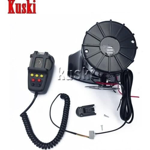 100W 7 sounds Car Siren Horn For Hyundai Solaris Tucson 2016 I30 IX35 I20 Accent Santa Fe For Lada Granta Kalina Priora